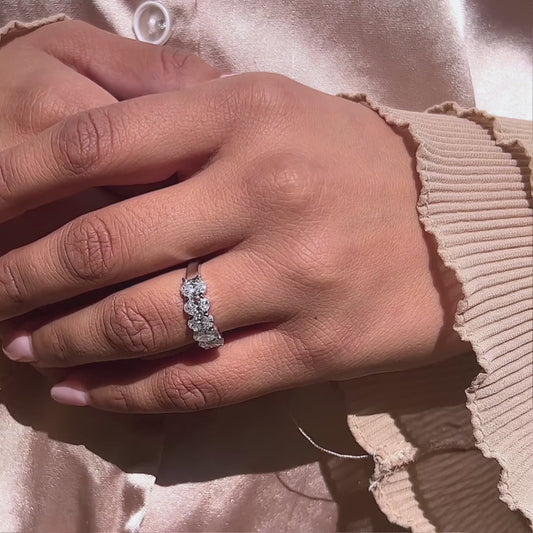 Lab-Created Diamond Oval 5 Stone Ring E-F VS)