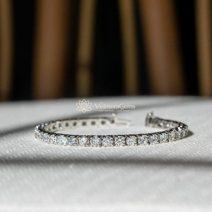 Lab-Created Round Diamond Tennis Bracelet F-G SI)