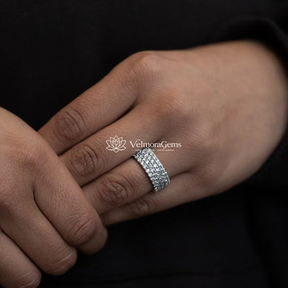Lab-Created Diamond Quad-Row Eternal Pave Band F-G VS)