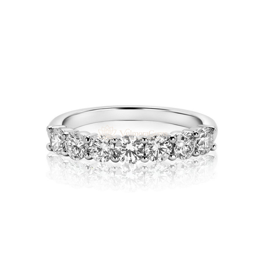 Signature Cushion Harmony Set – Cushion Hidden Halo Euro Shank Ring & 7-Stone Band (F-G SI)