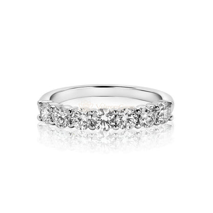 Signature Cushion Harmony Set – Cushion Hidden Halo Euro Shank Ring & 7-Stone Band (F-G SI)