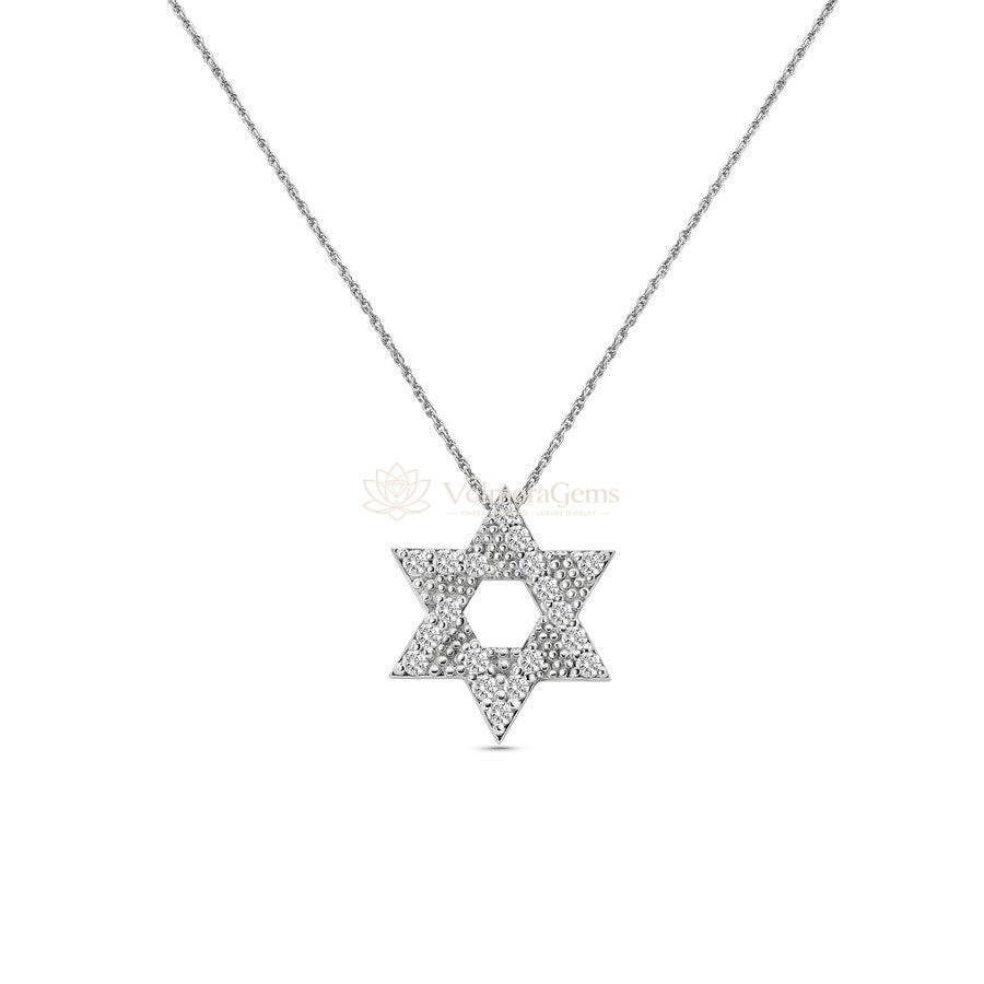 Lab-Created Star Pendant Necklace F-G VS)