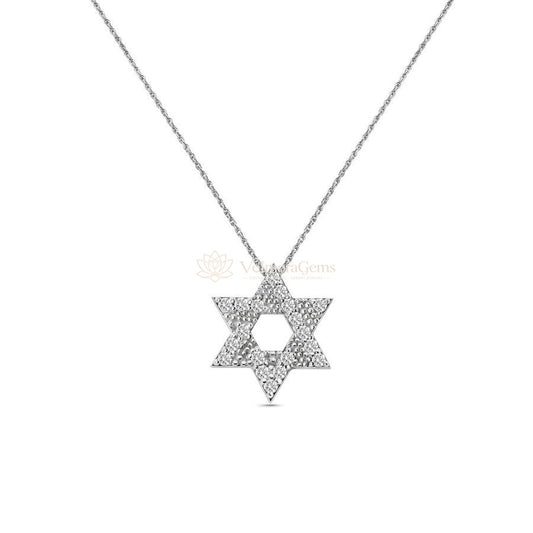 Lab-Created Star Pendant Necklace F-G VS)