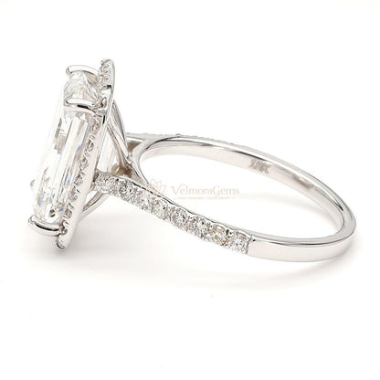 IGI Certified Lab-Created Diamond Emerald Halo Pave Ring F VS)