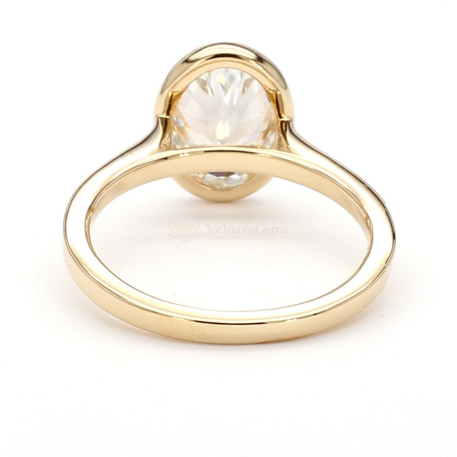 IGI Certified Lab-Created Diamond Oval Bezel Ring F VS)