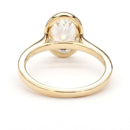 IGI Certified Lab-Created Diamond Oval Bezel Ring F VS)
