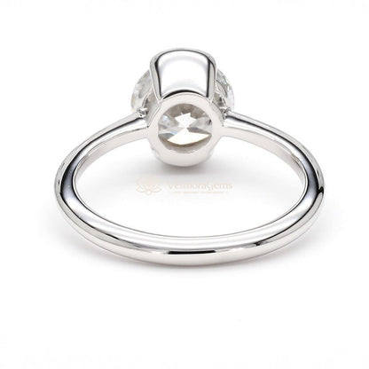 IGI Certified Lab-Created Diamond Round Half Bezel Ring F VS)
