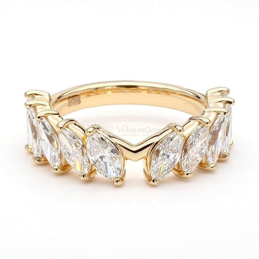 Lab-Created Diamond Marquise Wedding Band E-F VS)