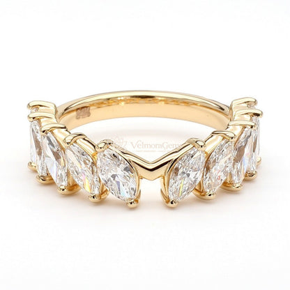 Lab-Created Diamond Marquise Wedding Band E-F VS)