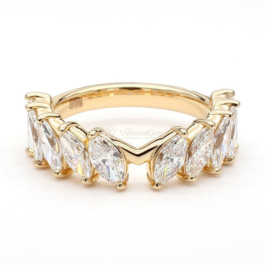 Lab-Created Diamond Marquise Wedding Band E-F VS)