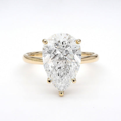 IGI Certified Lab-Created Diamond Pear Solitaire Ring F VS)