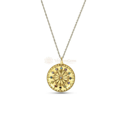 Multicolored Lab-Created Diamond Zodiac Pendant Necklace VS)