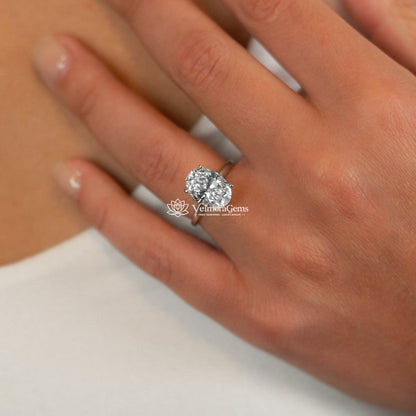 IGI Certified Oval Lab-Created Diamond Classic Solitaire Ring F VS)