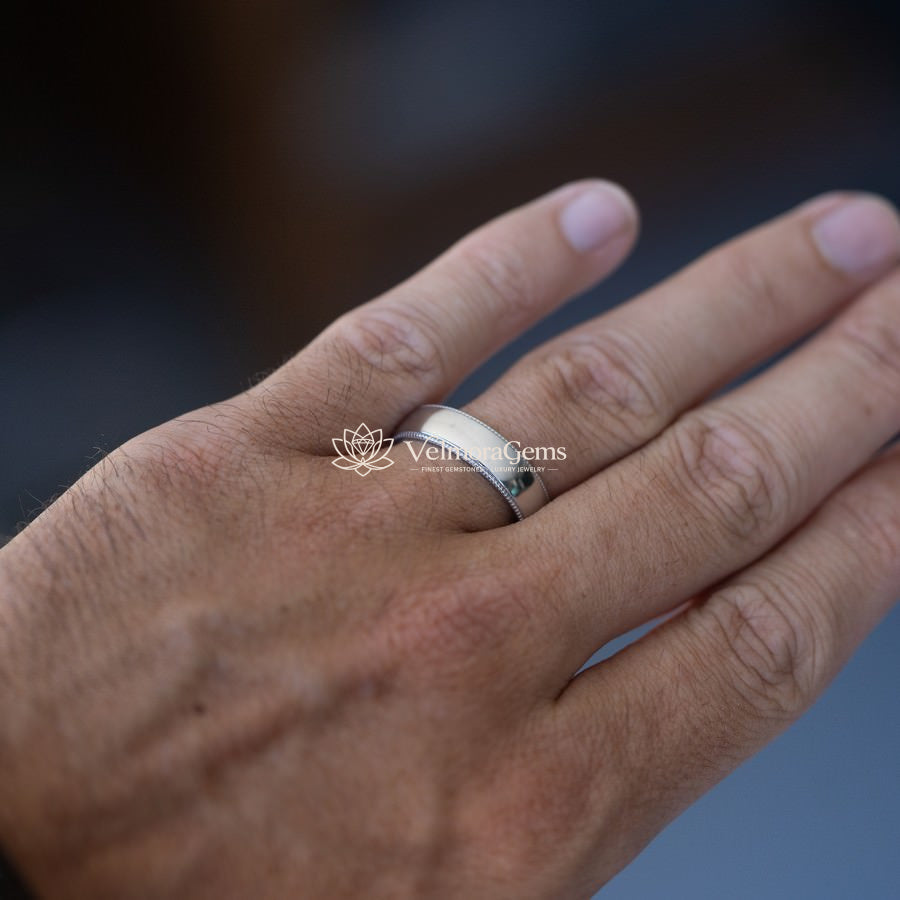 Men's Classic Milgrain Wedding Band - 6mm