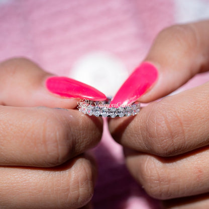 Oval Lab-Created Diamond Eternity Band E-F VS)