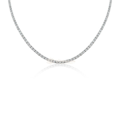 Lab-Created Round Diamond 4-Prong Tennis Necklace F-G VS)