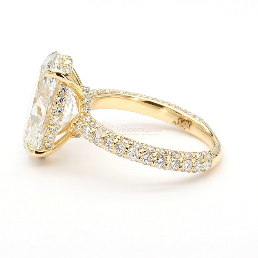 IGI Certified Lab-Created Oval Diamond 3-Way 3/4 Pave Hidden Halo Ring F VS)