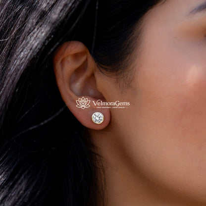 Modern Brilliance Duo – Bezel Studs & Diamonds by the Yard Necklace (F-G SI)