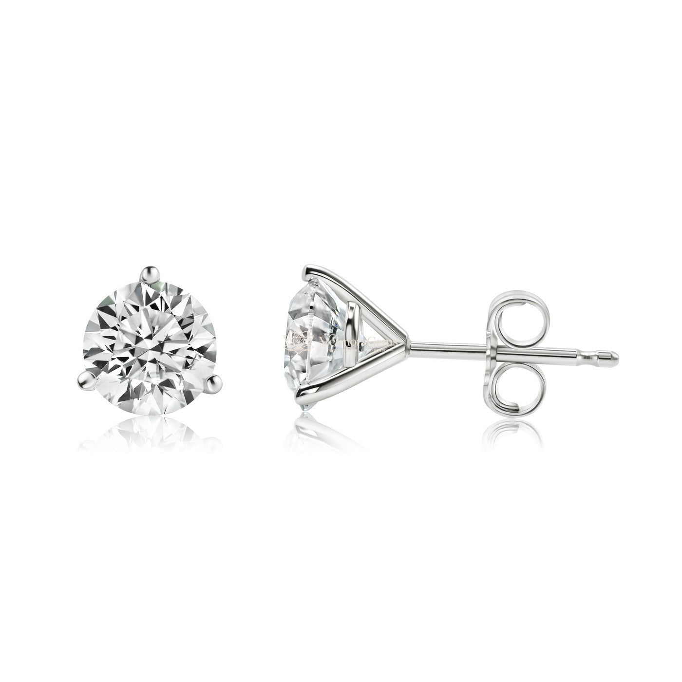 Lab-Created Diamond 4 Prong Basket Screw Back Stud Earrings F-G SI)