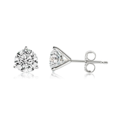 Lab-Created Diamond 4 Prong Basket Screw Back Stud Earrings F-G SI)