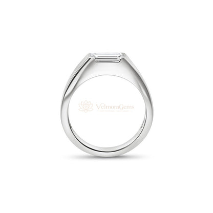 IGI Certified Lab-Created Diamond Emerald Bezel Ring F VS)