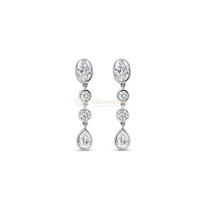 Lab-Created Diamond Multi-Shape Bezel Diamond Drop Earrings E-F VS)