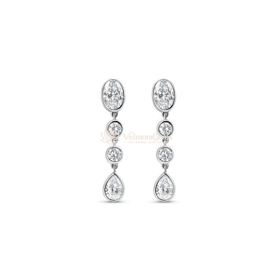 Lab-Created Diamond Multi-Shape Bezel Diamond Drop Earrings E-F VS)