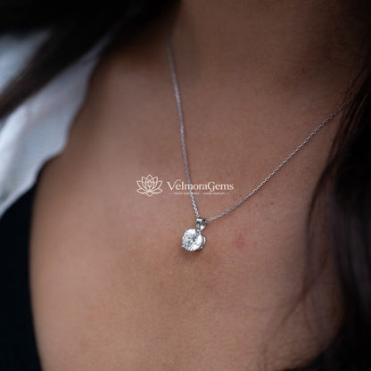 IGI Certified Lab-Created Diamond Solitaire Pendant Necklace F VS)