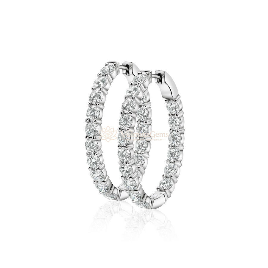 Lab-Created Diamond Large Oval Hoop Earrings F-G SI)