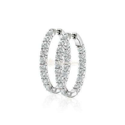Lab-Created Diamond Large Oval Hoop Earrings F-G SI)