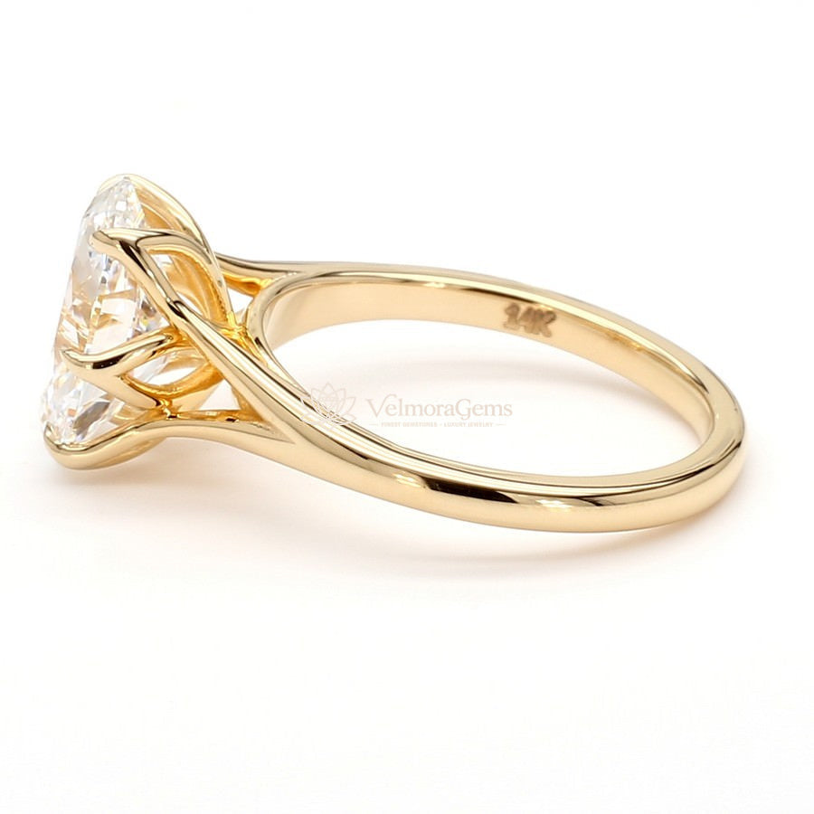IGI Certified Lab-Created Diamond Oval Tulip Split Shank Ring F VS)