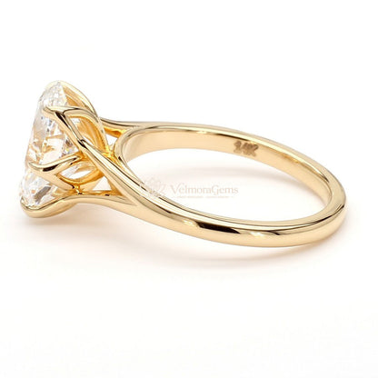 IGI Certified Lab-Created Diamond Oval Tulip Split Shank Ring F VS)