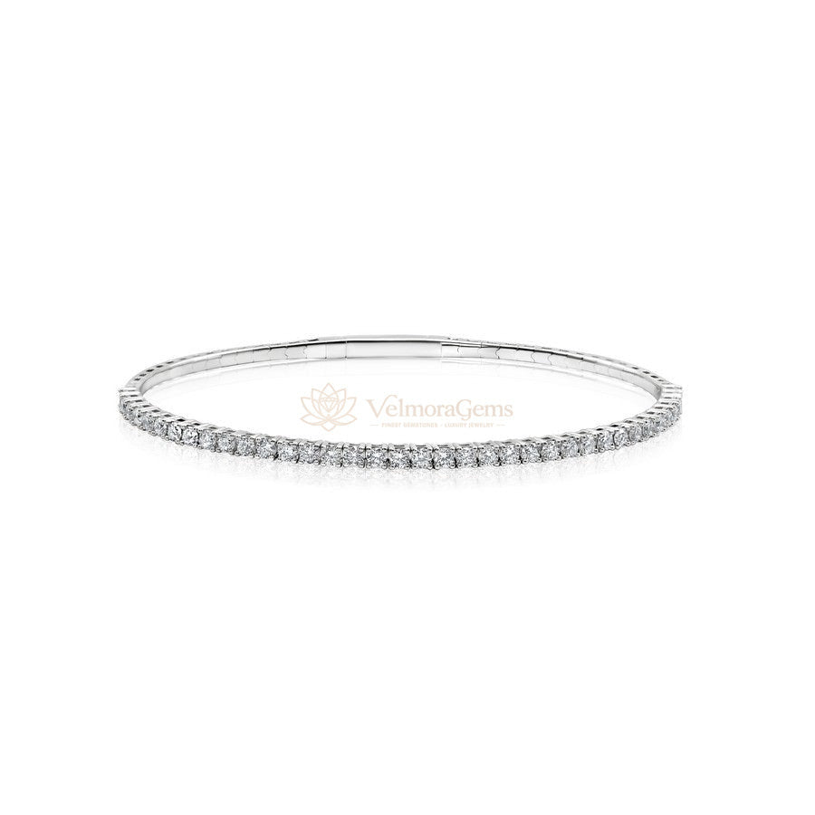 Lab-Created Diamond Halfway Flex Bangle E-F VS)