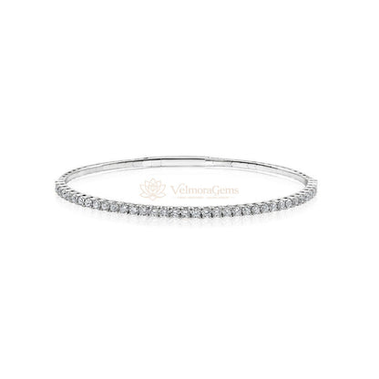 Lab-Created Diamond Halfway Flex Bangle E-F VS)