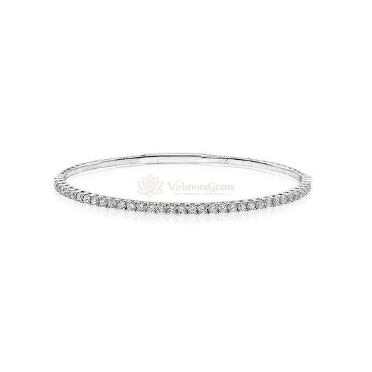 Lab-Created Diamond Halfway Flex Bangle E-F VS)
