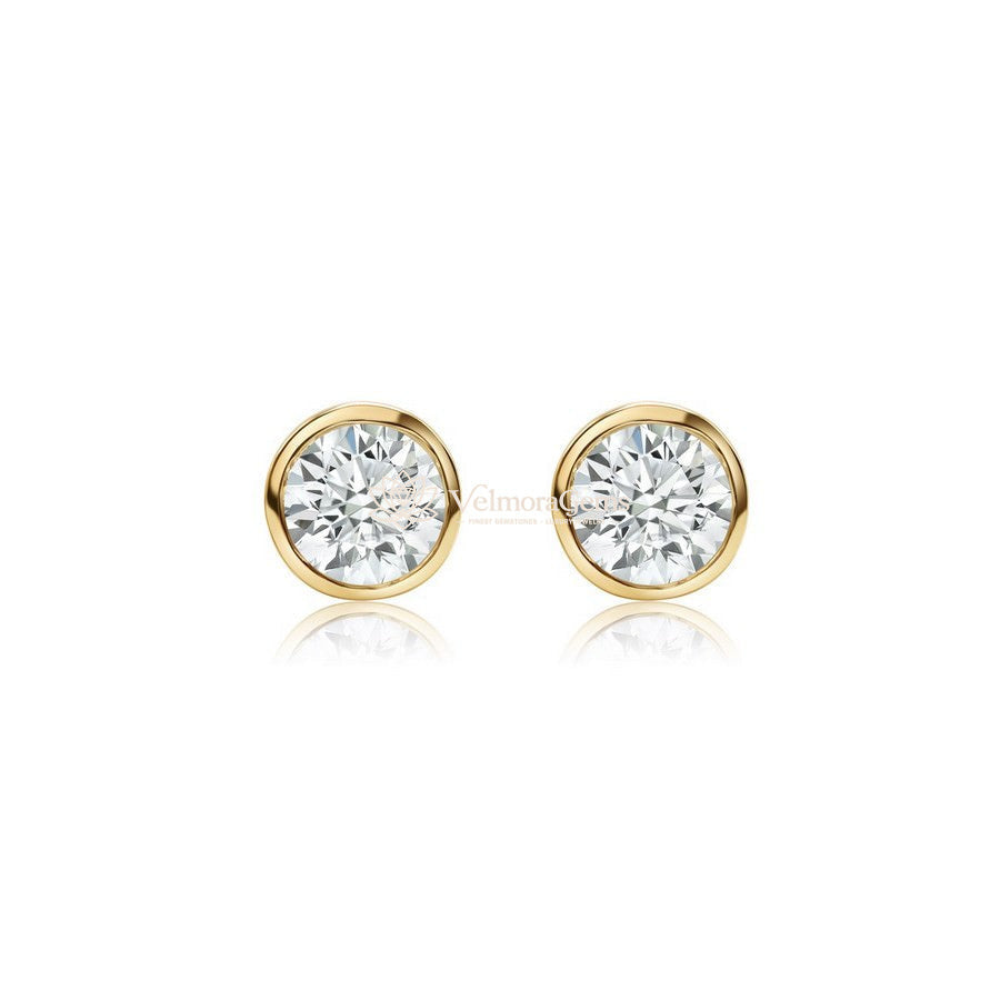 Lab-Created Diamond Bezel Stud Earrings F-G SI)