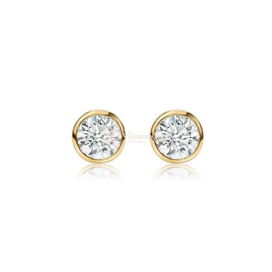 Lab-Created Diamond Bezel Stud Earrings F-G SI)