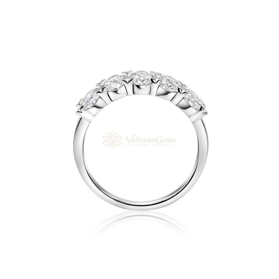 Lab-Created Diamond Oval 5 Stone Ring E-F VS)