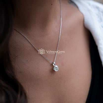 IGI Certified Lab-Created Diamond Solitaire Pendant Necklace F VS)