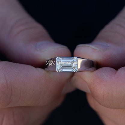 IGI Certified Lab-Created Diamond Emerald Bezel Ring F VS)