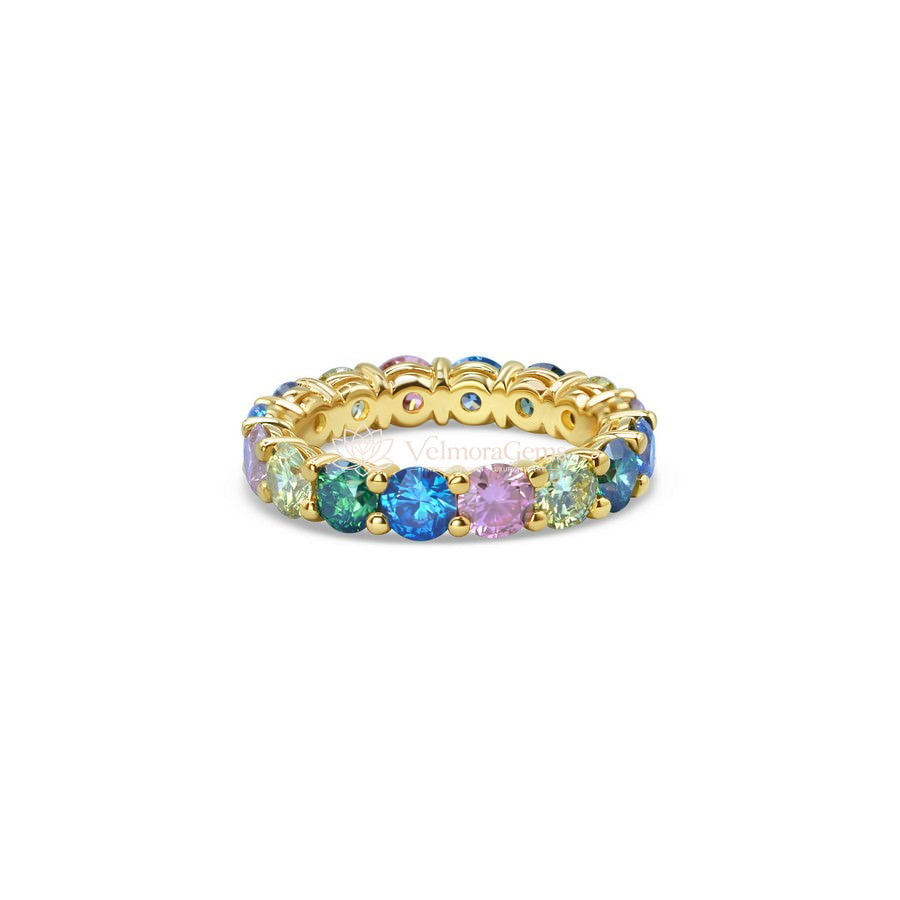 Multicolor Lab-Created Diamond Eternity Band VS)