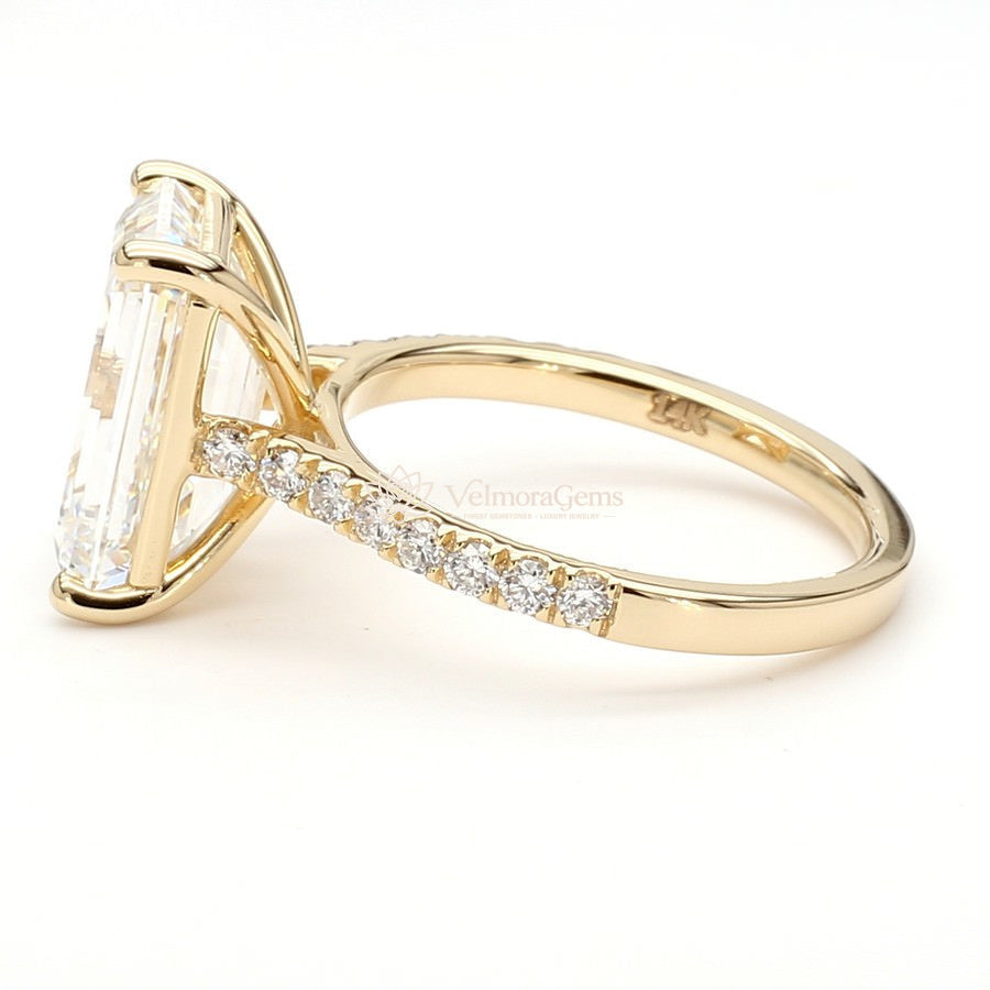IGI Certified Lab-Created Diamond Emerald Pave Ring F VS)