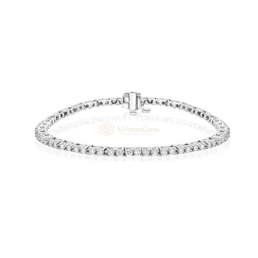 Lab-Created Round Diamond Lightweight Tennis Bracelet F-G SI)