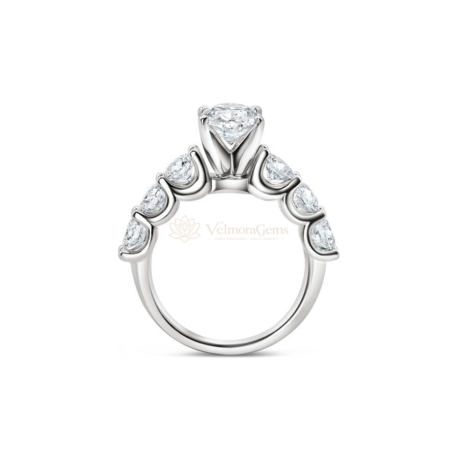 IGI Certified Lab-Created Diamond Oval Crown of Stars Ring F VS)