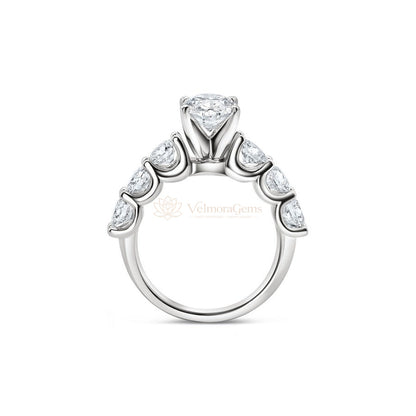 IGI Certified Lab-Created Diamond Oval Crown of Stars Ring F VS)