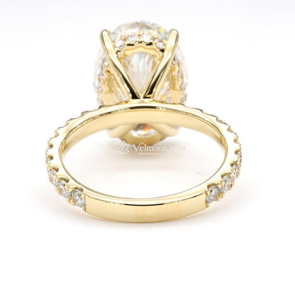 IGI Certified Lab-Created Diamond Oval Hidden Halo 3/4 Pave Ring F VS)