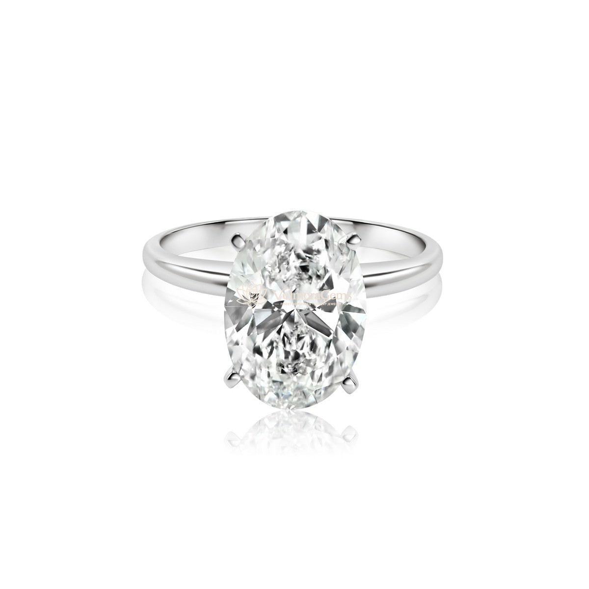 IGI Certified Oval Lab-Created Diamond Classic Solitaire Ring F VS)