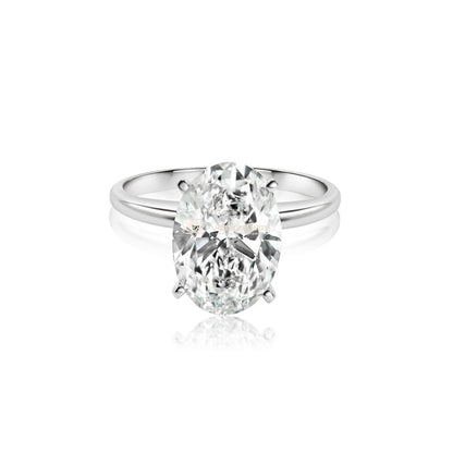 IGI Certified Oval Lab-Created Diamond Classic Solitaire Ring F VS)
