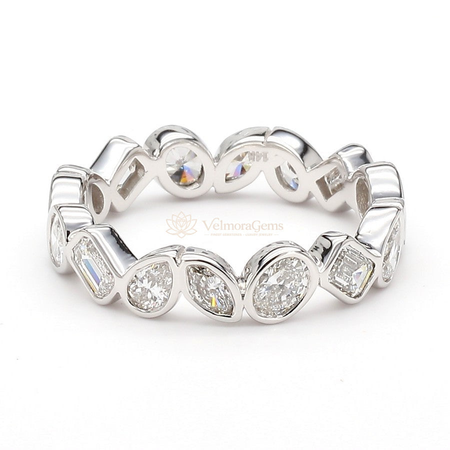 Lab-Created Diamond Multi-Shape Bezel Eternity Band E-F VS)