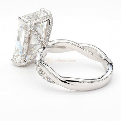 IGI Certified Lab-Created Diamond Radiant Twisted Pave Ring F VS)